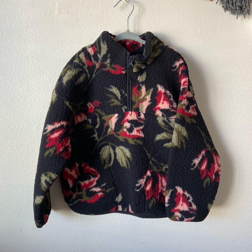NWT Gap Floral Sherpa Half-Zip Pullover size Small (6-7)